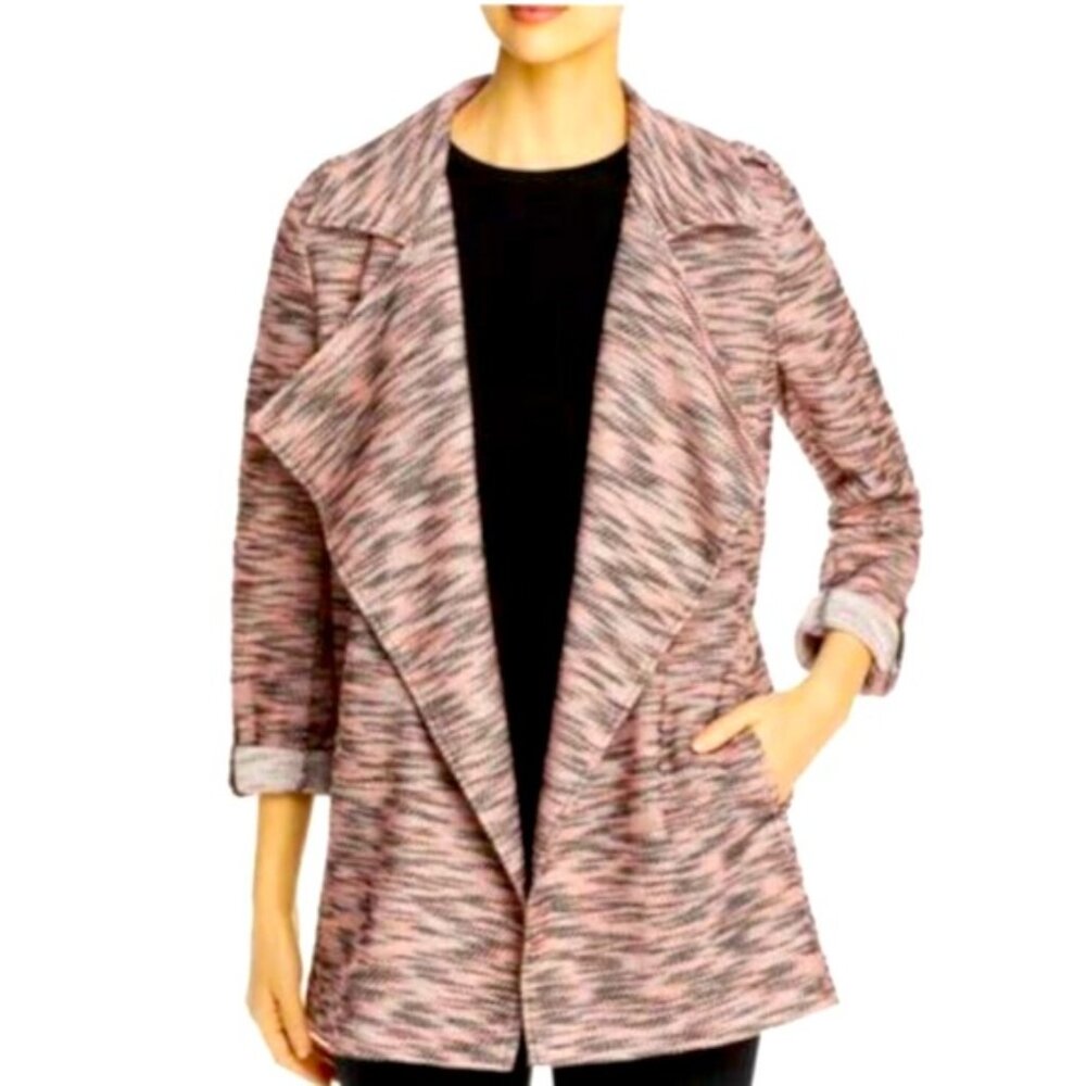 BOGO FREE, NWOT Bagatelle Knit pink & black slub blazer, size Small